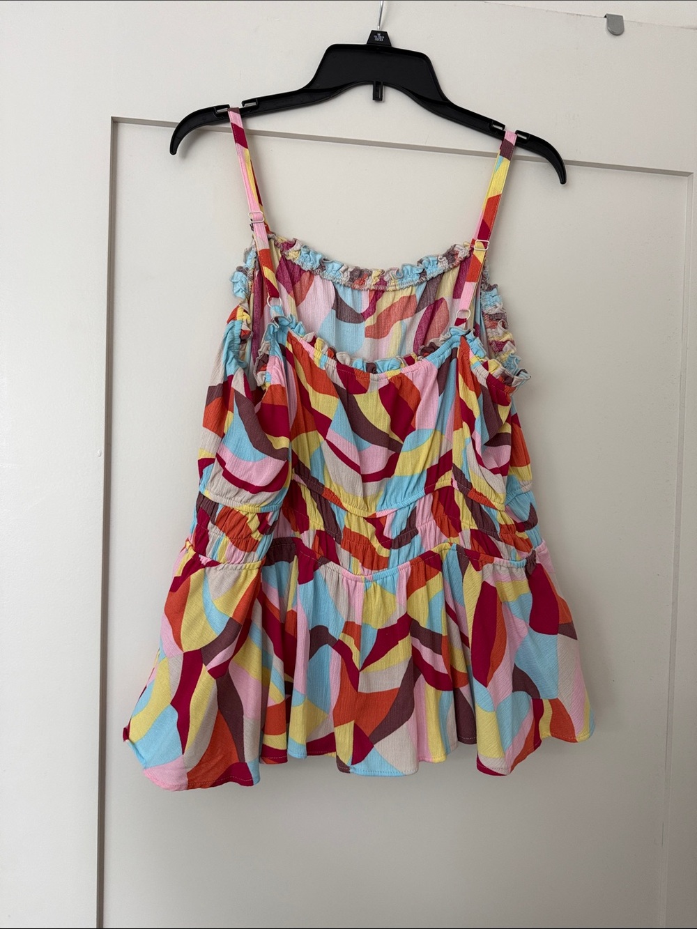 Torrid. Size 2X. Multi‑Color Abstract Ruffle Neck Tank - Picture 5 of 7